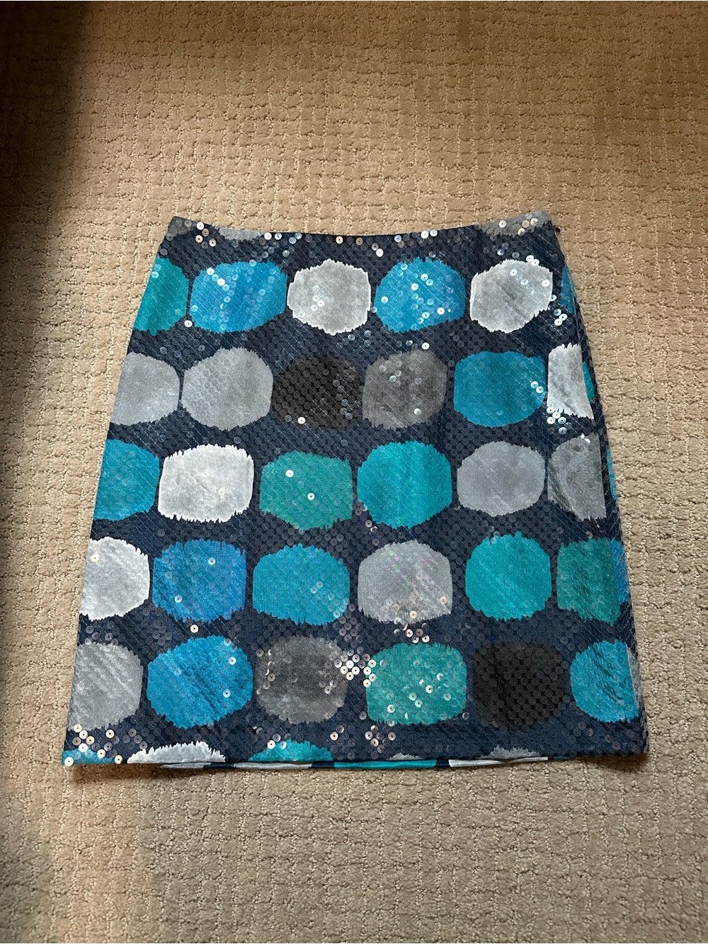 Ann Taylor Sequin Polka Dot A-Line Skirt